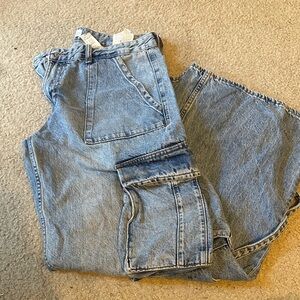 Zara Women's Cargo Blue Jeans